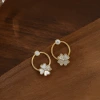 A delicate and versatile pair of mother-of-pearl four-leaf clover ear rings as a gift for your best friend Application Scenario
